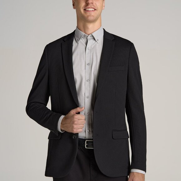 NWT- Tall Textured Blazer for Tall Men in Black Size MM / Tall / Black - Picture 1 of 5